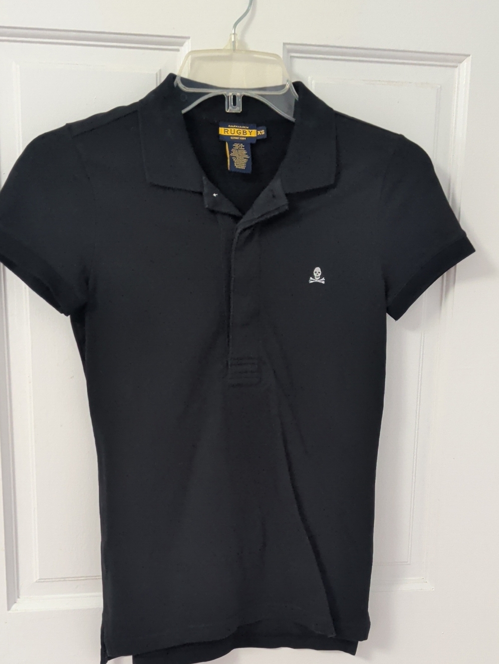 Ralph Lauren Black Polo with Skull Emblem